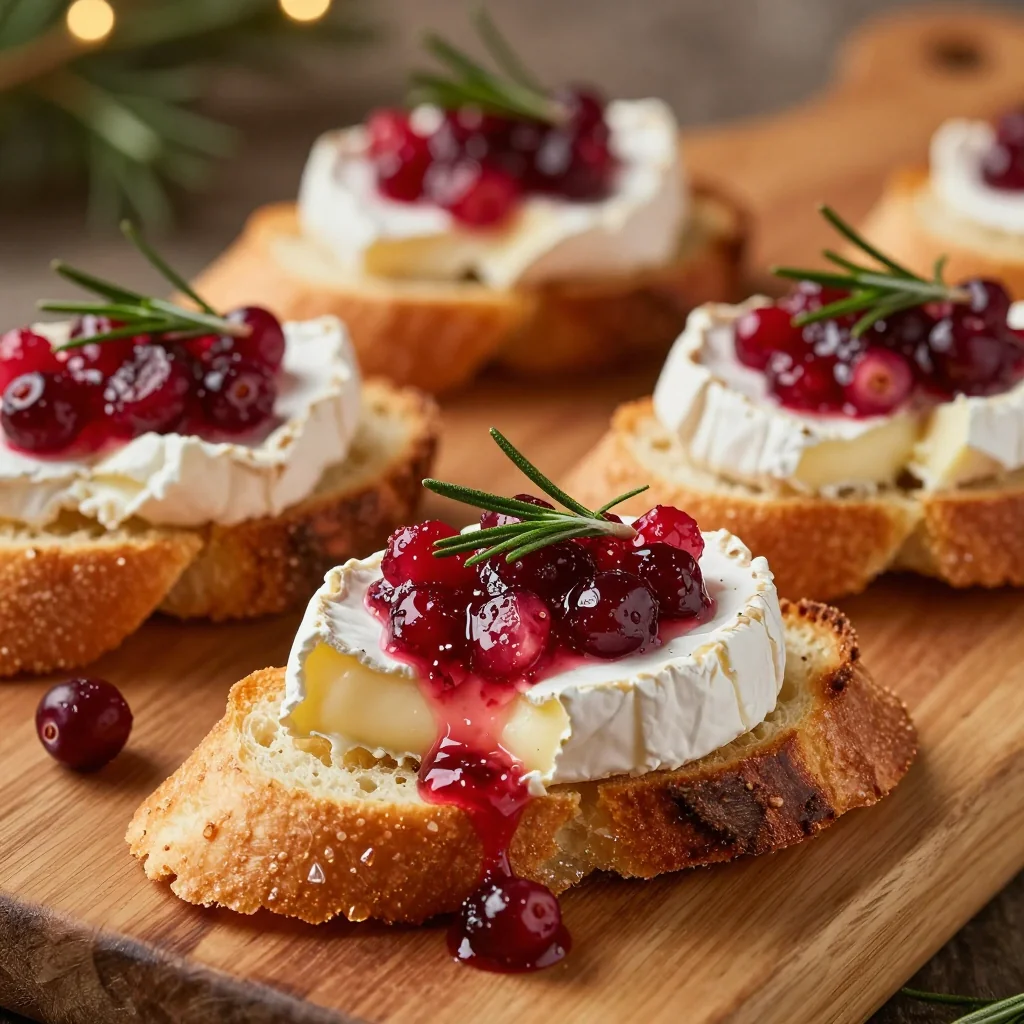 creamy cranberry and brie crostini for new years eve appetizers