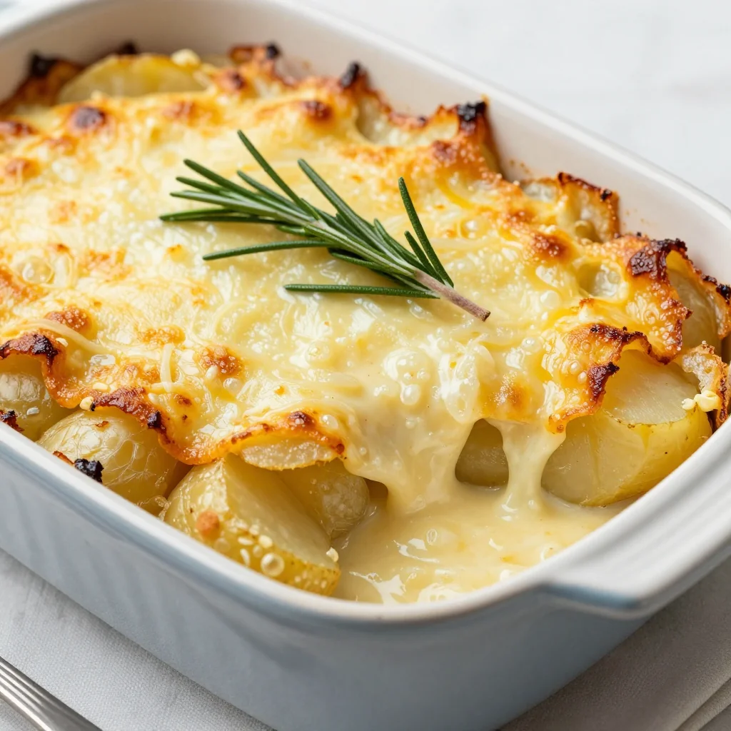 creamy garlic and rosemary potato gratin for family comfort meals