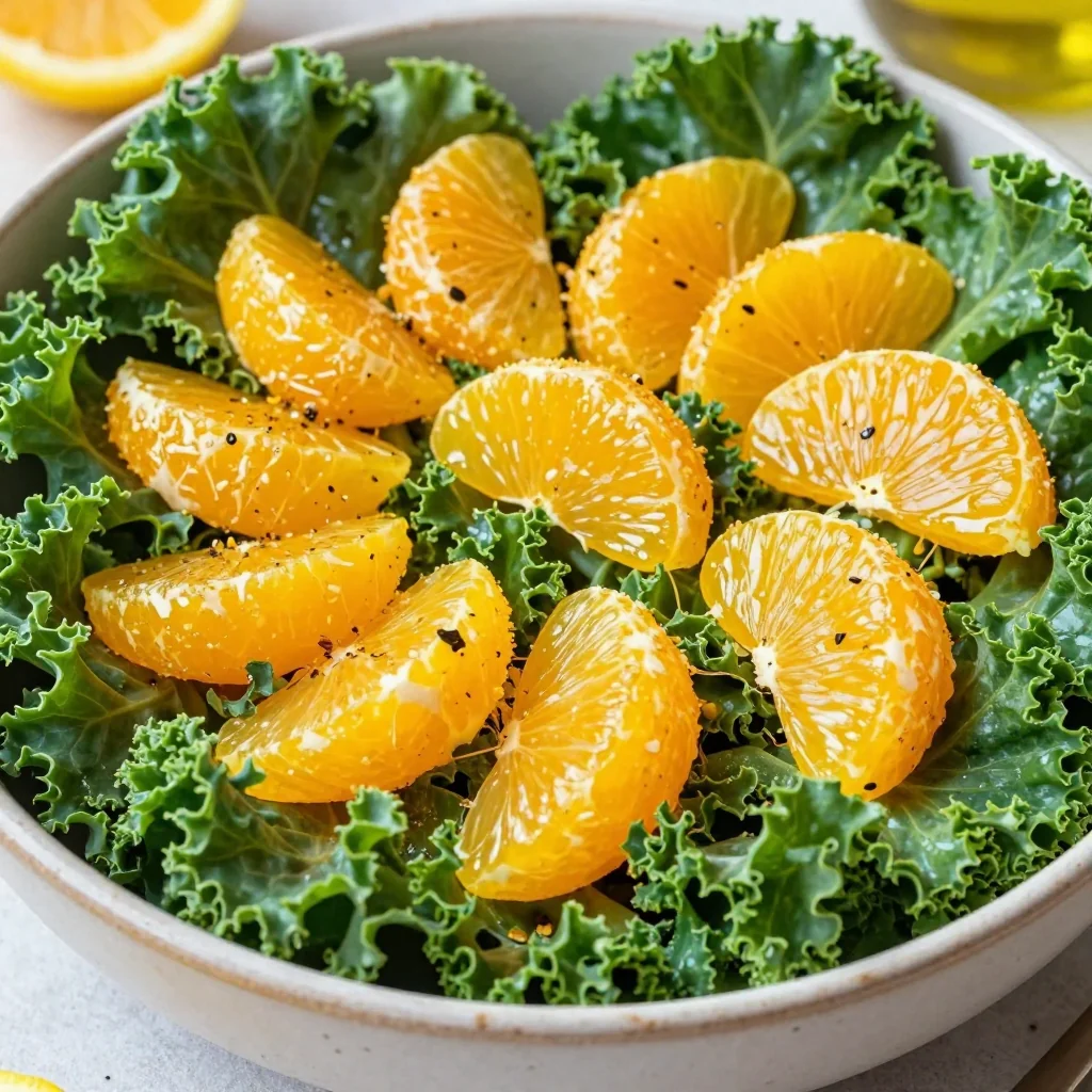 detox citrus and kale salad with oranges and lemon vinaigrette