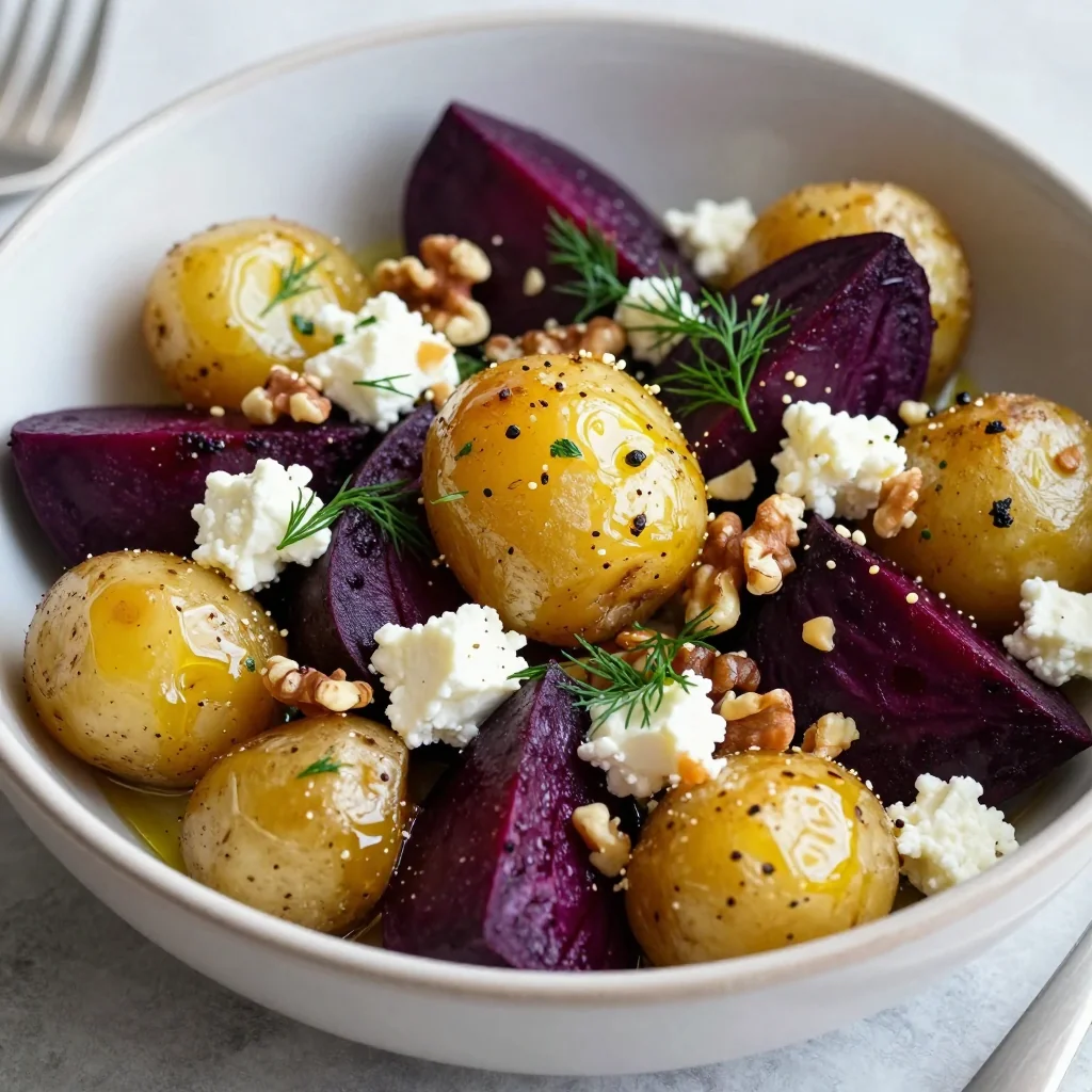 healthy roasted beet and potato salad for cozy january dinners