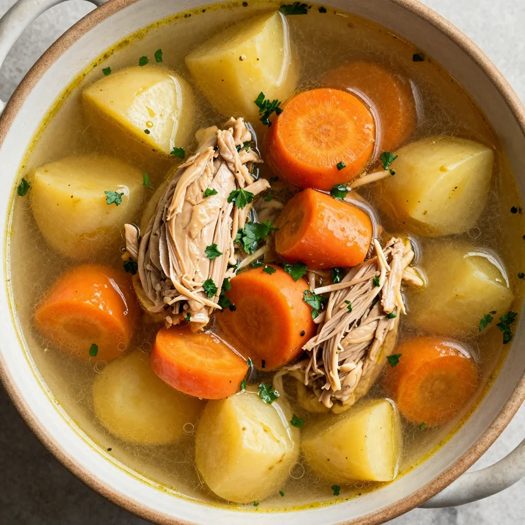 healthy slow cooker chicken and root vegetable soup for january evenings