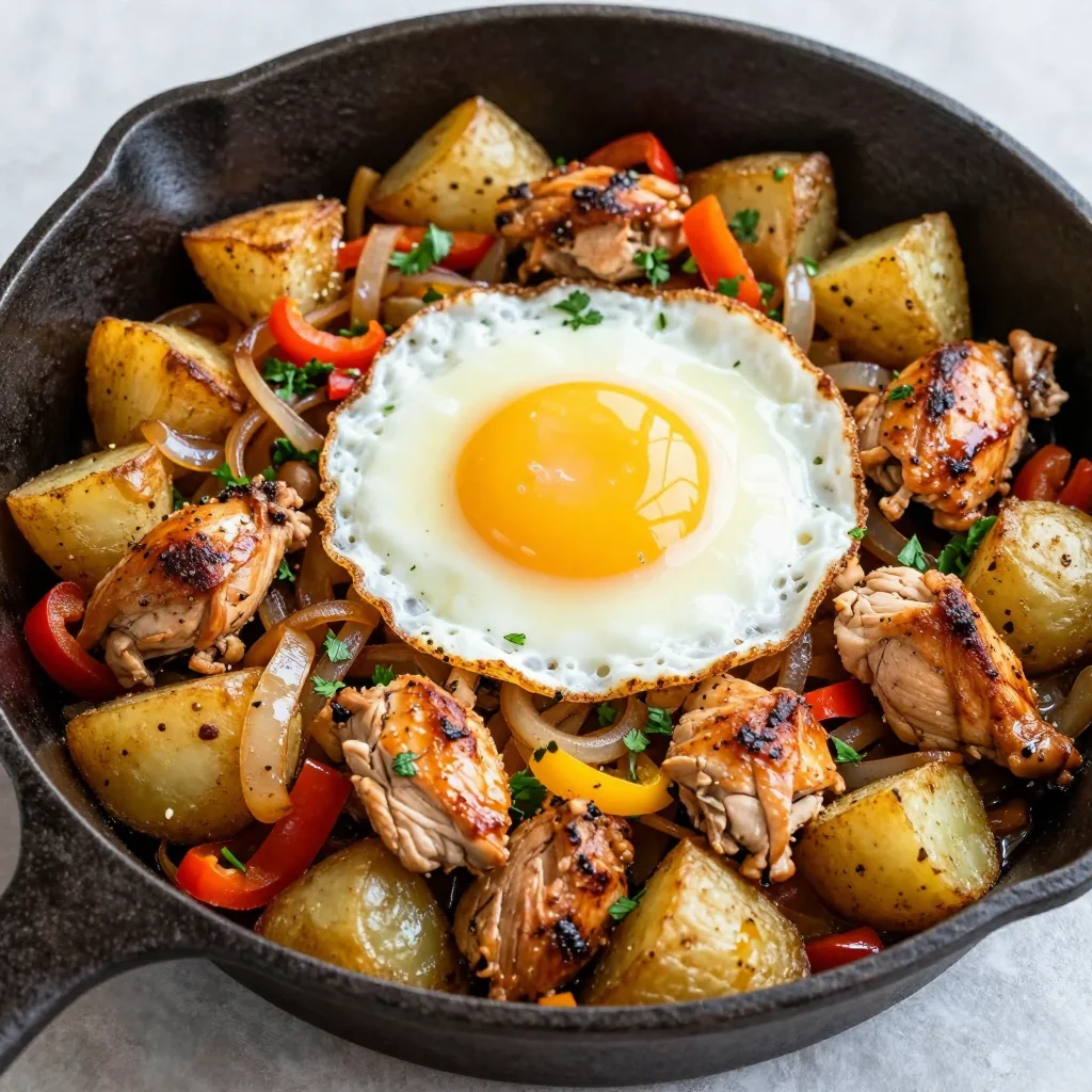Hearty Chicken and Potato Hash for a Cozy Breakfast or Dinner