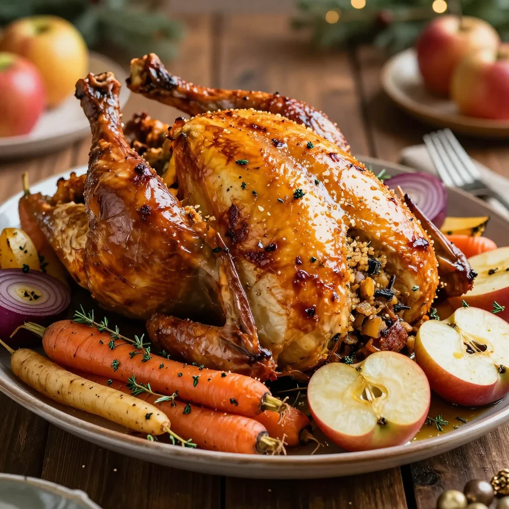 herbstuffed roasted chicken with root vegetables for holiday dinners