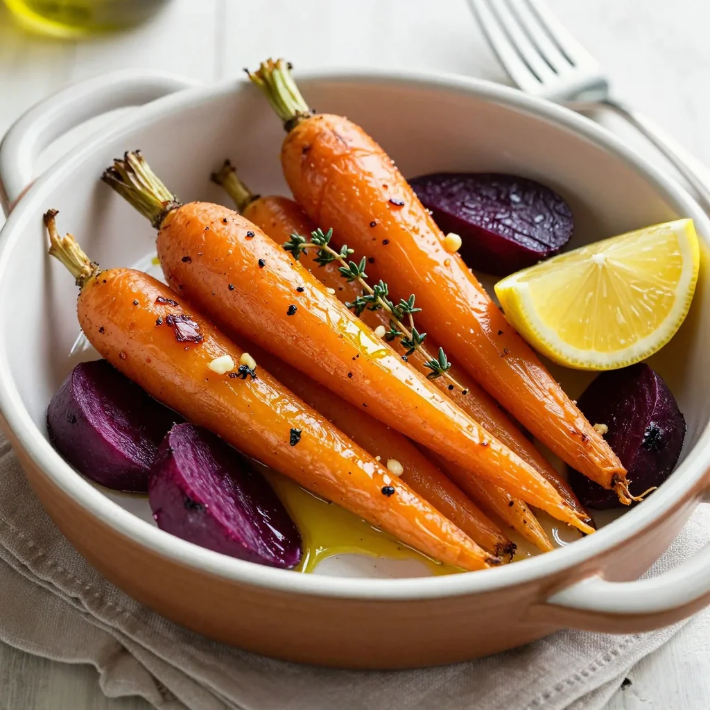lemon garlic roasted root vegetables for warm and healthy family dinners