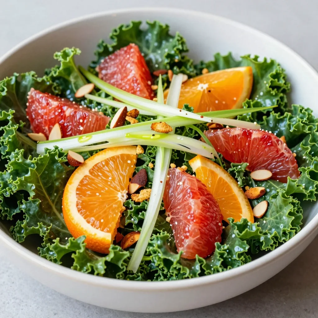 light detox salad with citrus and kale for january family meals