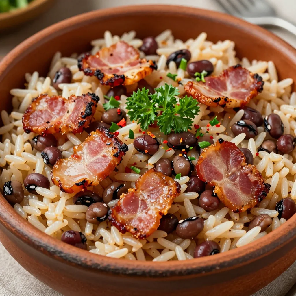 New Year’s Day Hoppin’ John Rice with Smoky Bacon Bits