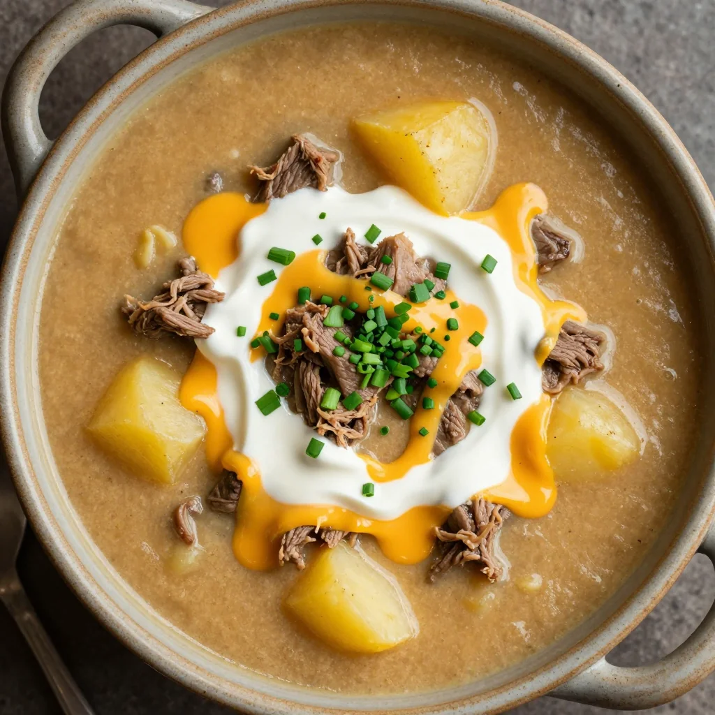 NFL Playoff Loaded Baked Potato Soup That’s a Bowl of Comfort