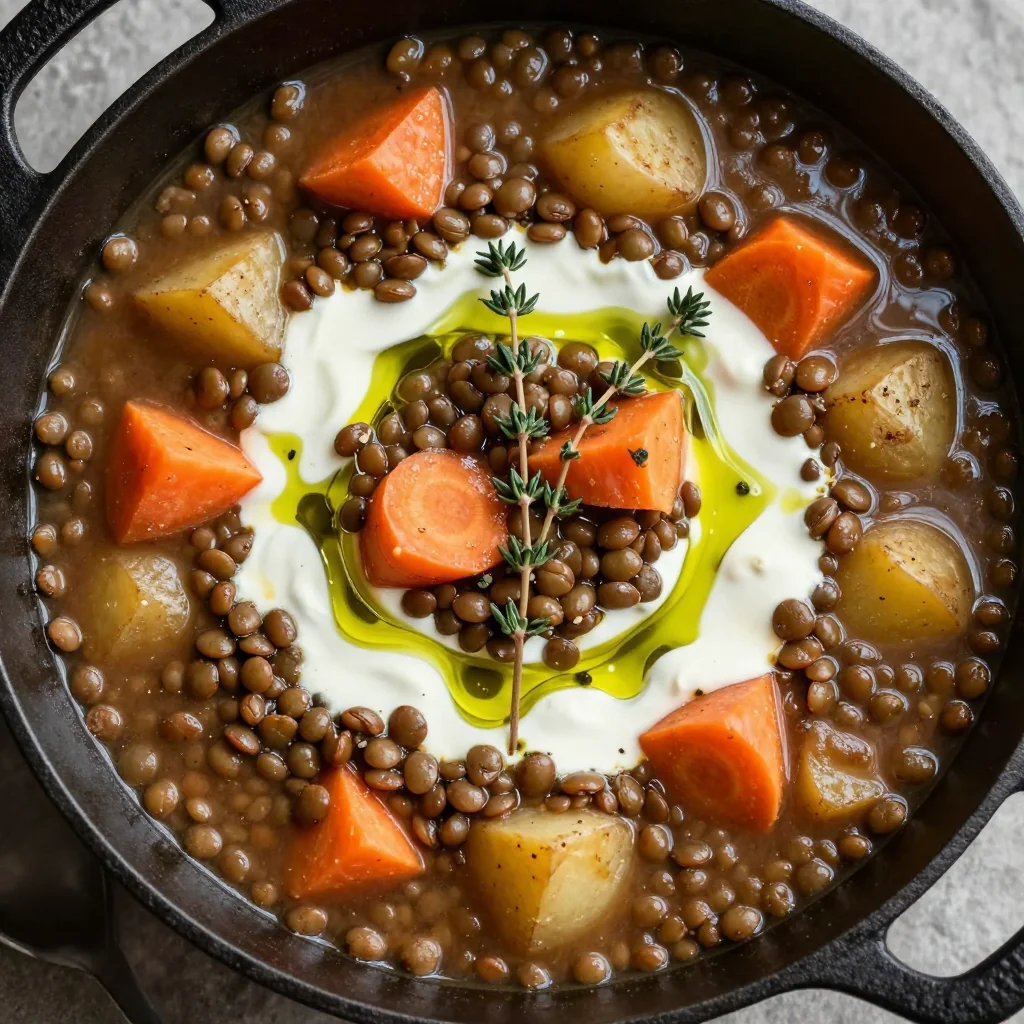 one pot hearty lentil and root vegetable soup for cozy cold days