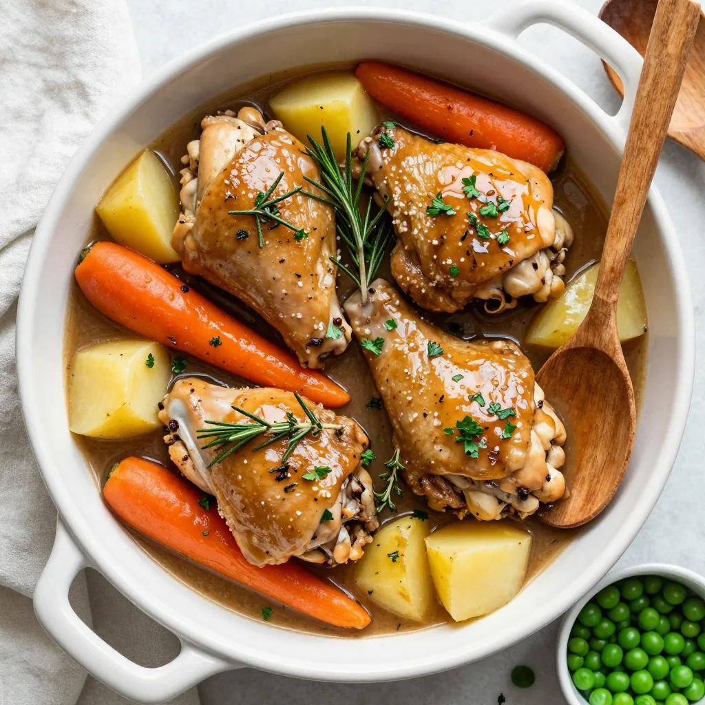 simple slow cooker chicken and root veggie stew for family meals