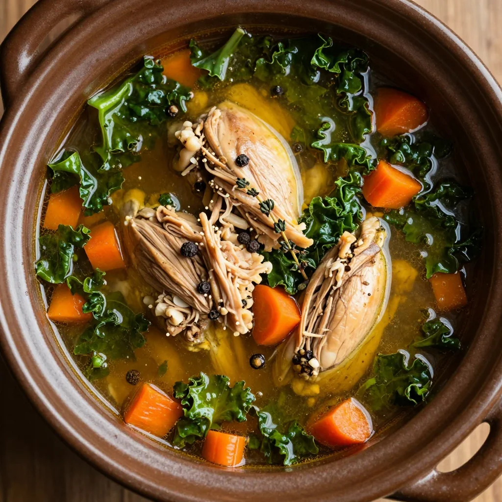 slow cooker chicken and kale soup for warm winter comfort