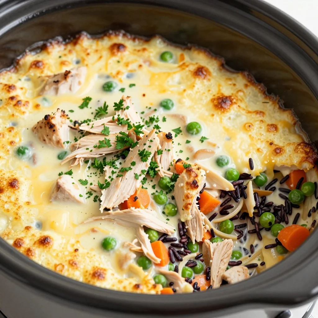 Slow Cooker Chicken and Wild Rice Casserole for Snow Days