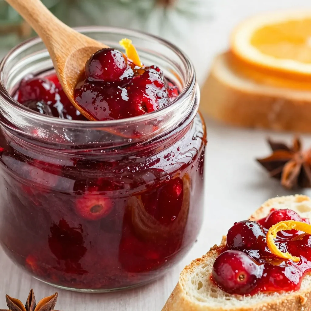 spiced cranberry orange jam for edible holiday gift