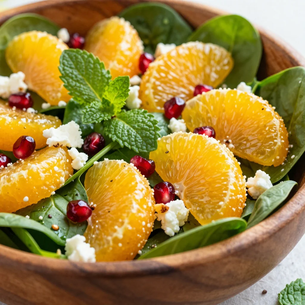 warm citrus and spinach salad with oranges for winter detox