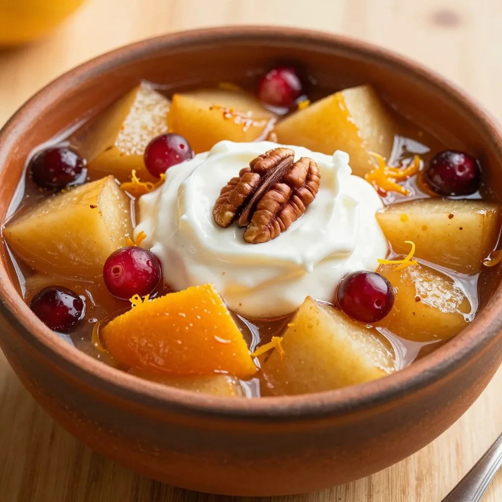 warm spiced apple and citrus compote for festive breakfasts