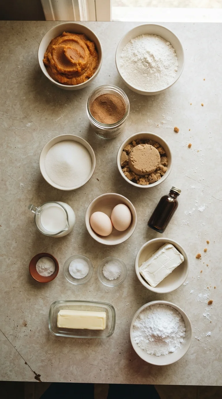 Ingredients for Autumn Pumpkin Spice Latte Cake Recipe