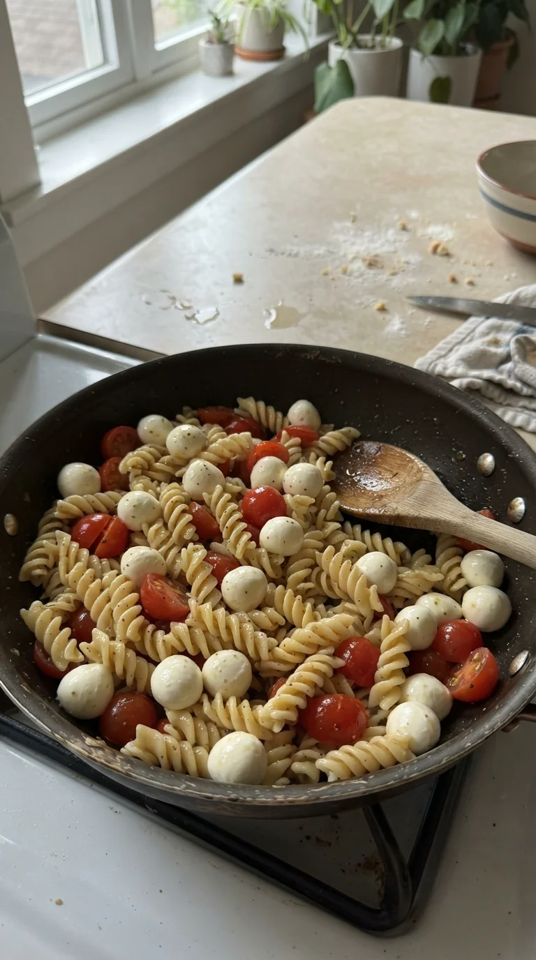 Step-by-step cooking of Fresh Caprese Pasta Salad Recipe