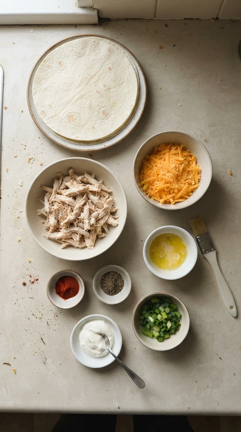 Ingredients for Cheesy Garlic Chicken Wraps