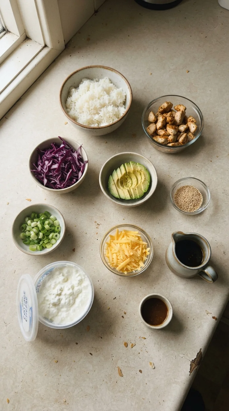 Ingredients for Cottage Cheese Breakfast Bowls 5 Ways