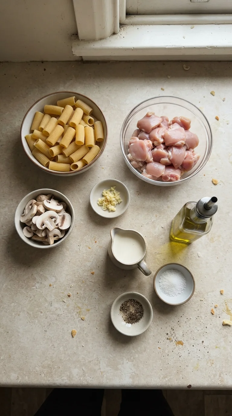Ingredients for Creamy Mushroom Garlic Chicken
