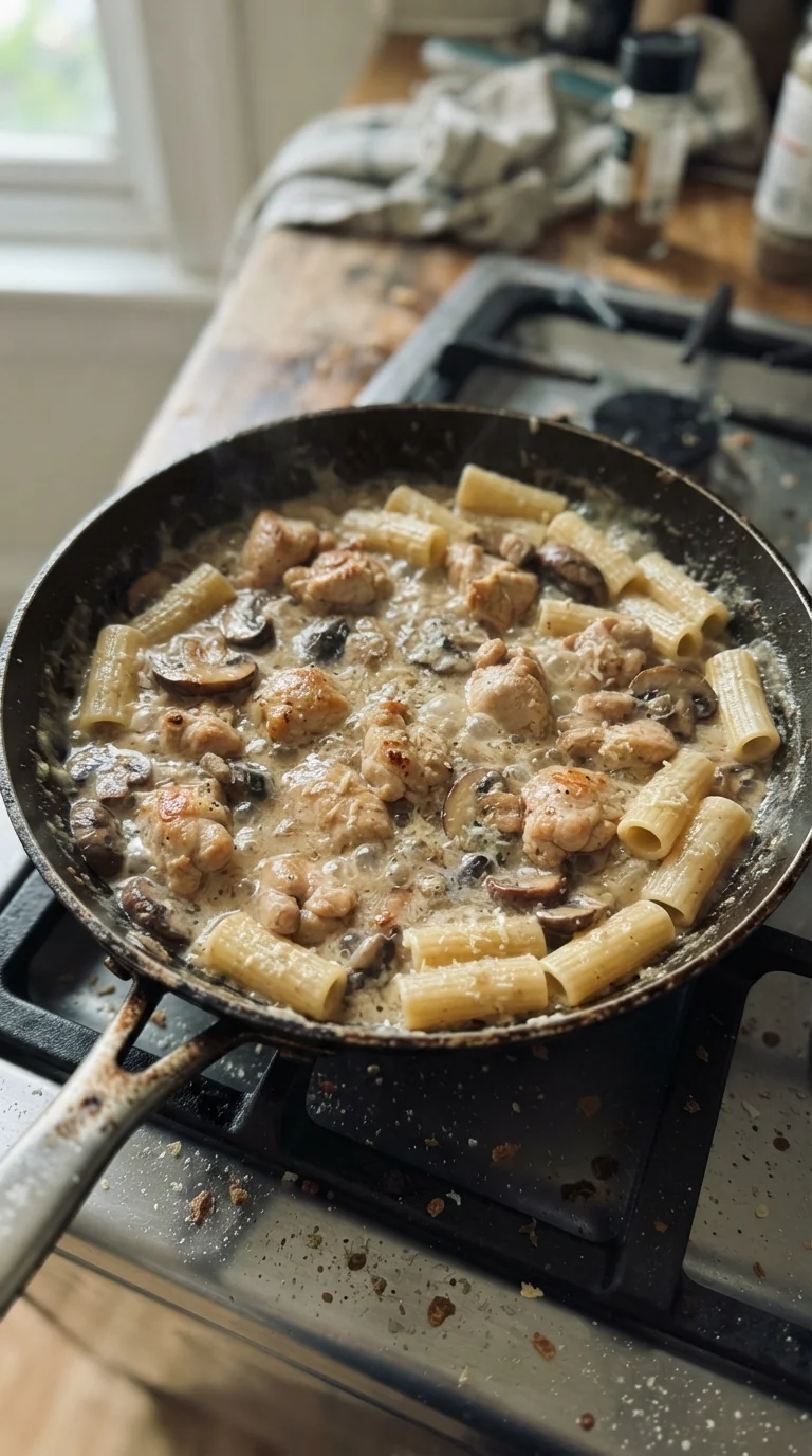 Step-by-step cooking of Creamy Mushroom Garlic Chicken