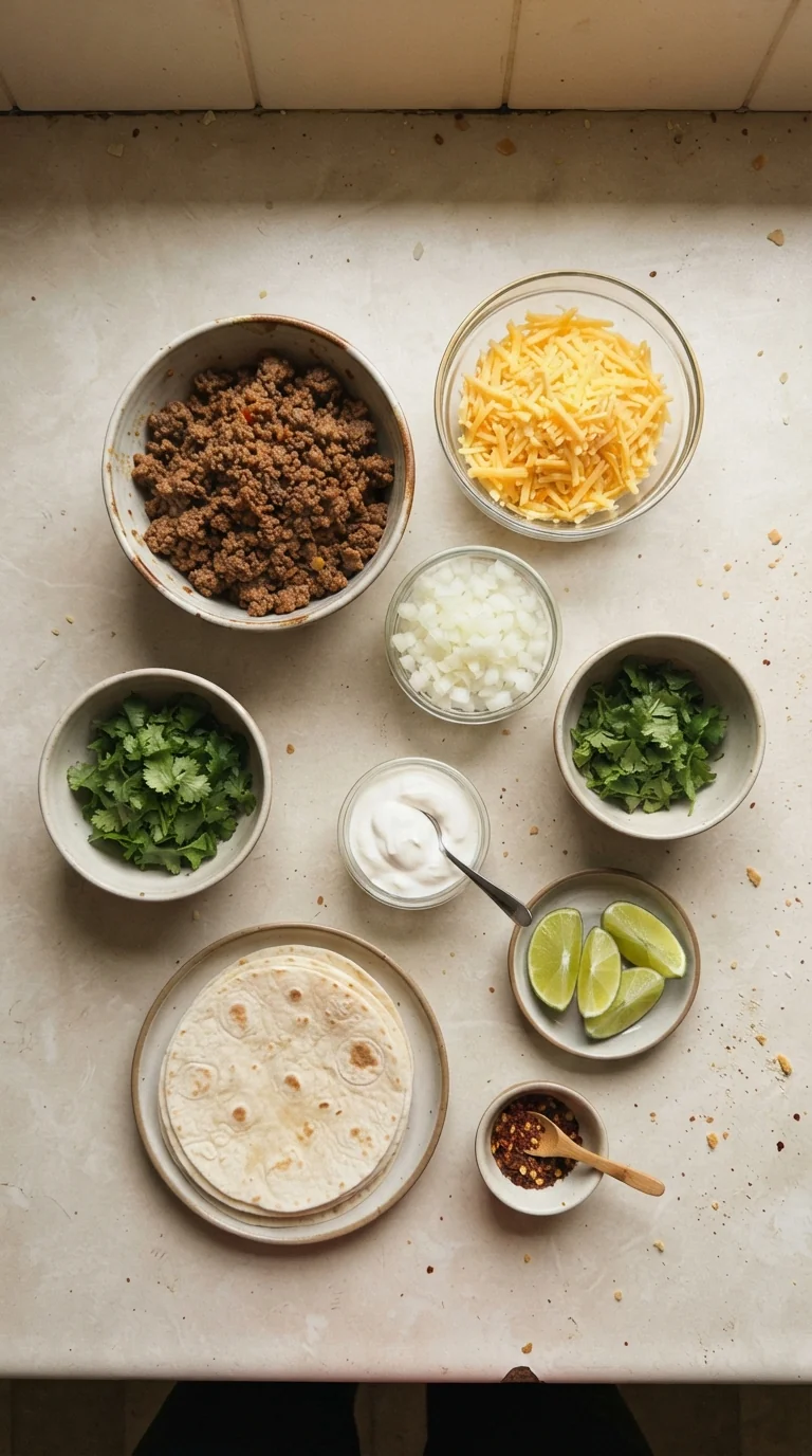 Ingredients for Crispy Beef Tacos Recipe