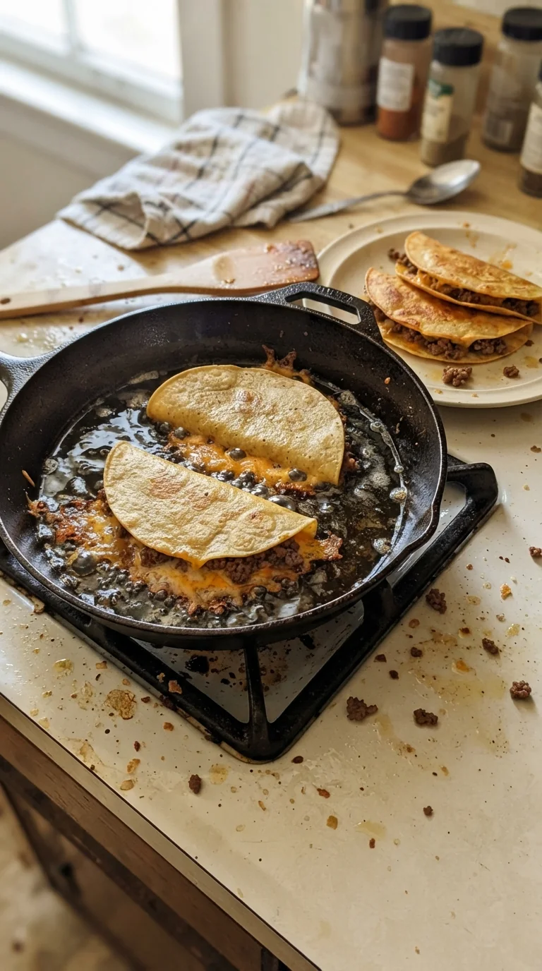 Step-by-step cooking of Crispy Beef Tacos Recipe