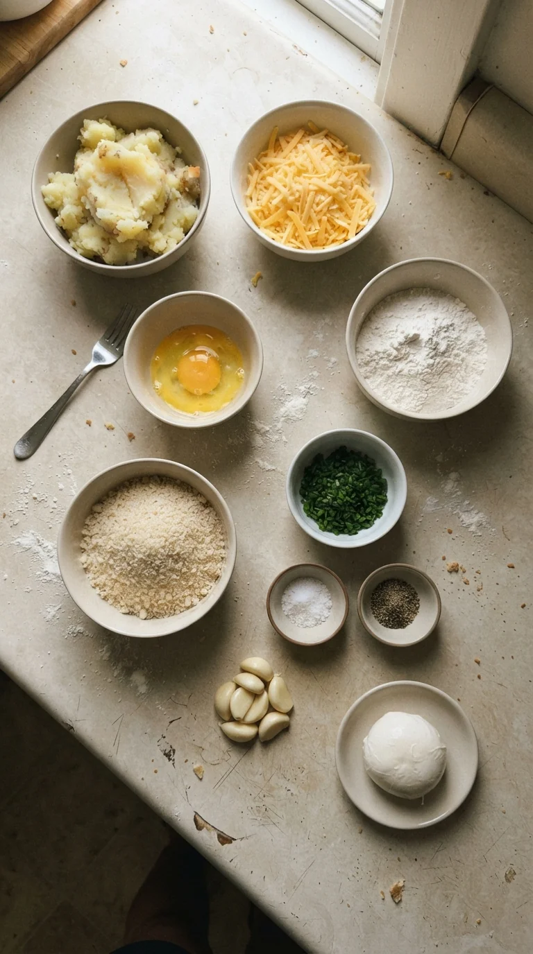 Ingredients for Cheesy Spinach Garlic Meatballs