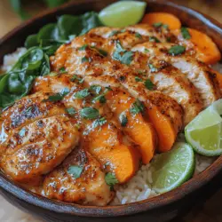 In the realm of comforting and nourishing meals, the Cozy Chicken & Sweet Potato Rice Bowl stands out as an exemplary choice. This dish not only tantalizes the taste buds but also serves as a wholesome meal that can be enjoyed any time of the week. Featuring tender chicken thighs paired with the natural sweetness of roasted sweet potatoes and fluffy jasmine rice, this bowl embodies the essence of comfort food while packing in essential nutrients.