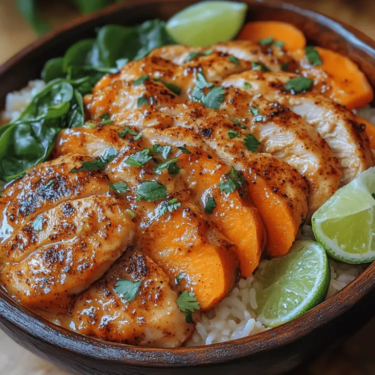 In the realm of comforting and nourishing meals, the Cozy Chicken & Sweet Potato Rice Bowl stands out as an exemplary choice. This dish not only tantalizes the taste buds but also serves as a wholesome meal that can be enjoyed any time of the week. Featuring tender chicken thighs paired with the natural sweetness of roasted sweet potatoes and fluffy jasmine rice, this bowl embodies the essence of comfort food while packing in essential nutrients.