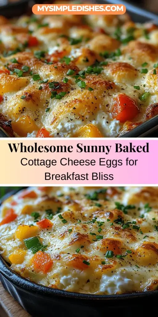 Discover the wholesome delight of Sunny Baked Cottage Cheese Eggs, a delicious and nutritious breakfast option. This innovative recipe combines protein-packed cottage cheese and eggs, creating a satisfying dish perfect for any meal. Loaded with essential vitamins and minerals, it's ideal for health-conscious eaters. Explore easy step-by-step instructions, key ingredients, and creative variations to make this dish your own. Share the joy of cooking with family and friends!