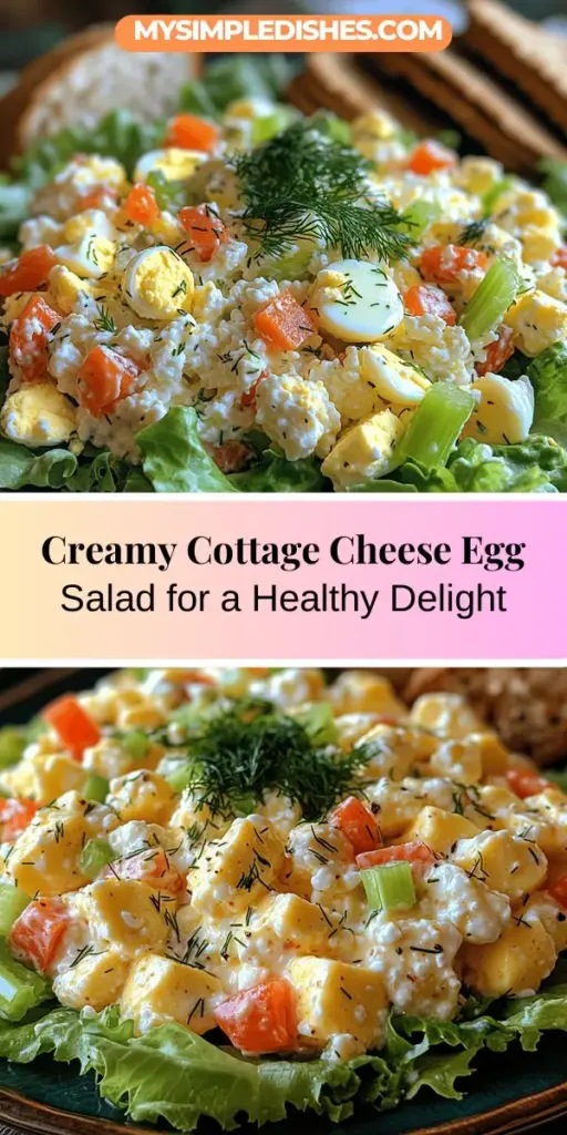 Discover a healthy and delicious twist on a classic favorite with creamy cottage cheese egg salad. This versatile dish combines hard-boiled eggs, low-fat cottage cheese, and fresh vegetables, creating a protein-packed meal that's both satisfying and nutritious. By replacing mayonnaise with Greek yogurt, this recipe cuts calories without sacrificing creaminess. Perfect for sandwiches, lettuce wraps, or a nutritious snack, this egg salad is easy to prepare and customize to fit various dietary preferences. Enjoy a guilt-free treat that your taste buds will love!