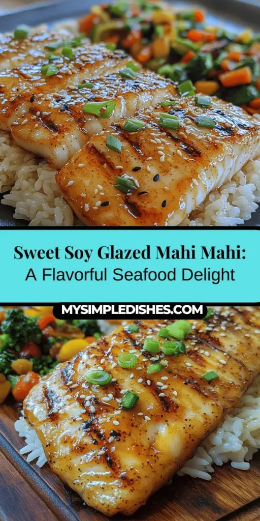 Indulge in the delightful flavors of Sweet Soy Glazed Mahi Mahi with this easy and nutritious recipe. Mahi Mahi is known for its firm texture and mild sweetness, making it perfect for various cooking methods. The rich glaze, combining soy sauce, honey, garlic, and ginger, adds a unique twist, enhancing the fish's natural taste. Packed with protein and omega-3 fatty acids, this dish is both satisfying and heart-healthy. Perfect for weeknight dinners or special occasions!