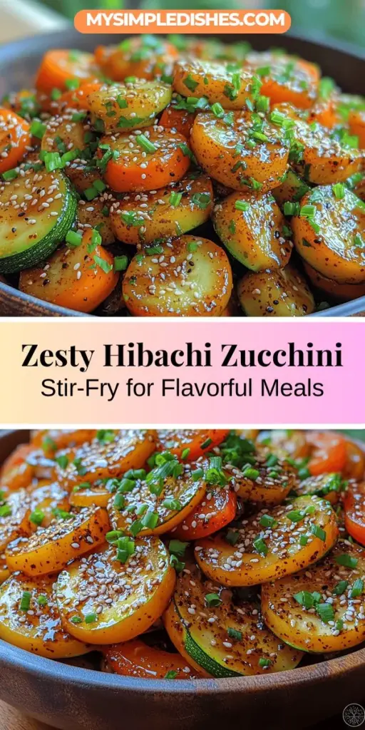 Discover the vibrant flavors of Hibachi Delight: Glorious Zucchini Stir-Fry! This colorful dish brings together fresh, nutritious zucchini and a medley of crisp vegetables, sautéed to perfection with savory sauces. Easy to prepare and bursting with health benefits, this stir-fry is perfect for both vegetarians and meat-lovers. Enjoy it as a main course or a side, and let the joy of Hibachi cooking bring your meals to life! Perfect for sharing moments with family and friends.