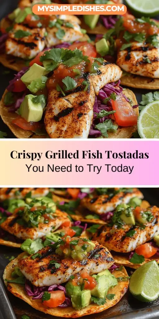 Discover the deliciousness of Crispy Grilled Fish Tostadas, a vibrant dish that highlights the flavors of Mexican cuisine. This recipe features crunchy tostadas topped with fresh, grilled fish and fresh vegetables, making it perfect for any occasion. Learn how to marinate fish for maximum flavor, achieve the perfect grill, and create a harmonious balance of toppings. Enjoy a nutritious meal packed with protein and healthy fats that brings people together around the table!