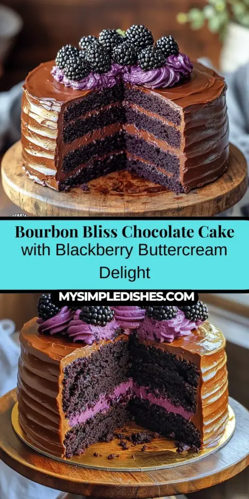 Discover the ultimate chocolate indulgence with this Bourbon Bliss Chocolate Cake topped with luscious Blackberry Buttercream. Rich chocolate meets the warm complexity of bourbon, complemented by a refreshing burst of blackberry flavor. Perfect for any occasion, this recipe offers step-by-step instructions to guide you through crafting a deliciously moist cake. Impress your guests or treat yourself to this unforgettable dessert that’s as delightful to make as it is to eat.