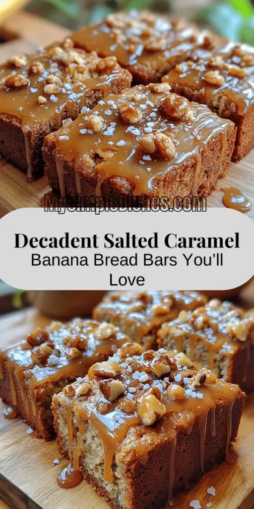 Discover the irresistible taste of Salted Caramel Banana Bread Bars, a delightful twist on the classic treat. These bars combine the comforting richness of banana bread with the decadent touch of salted caramel. Easy to make with just a few ingredients, they're perfect for breakfast, snacks, or dessert. Enjoy their moist texture and sweet flavor while indulging in a nostalgic baking experience. Elevate your treat game with this delicious fusion that will leave everyone craving more!