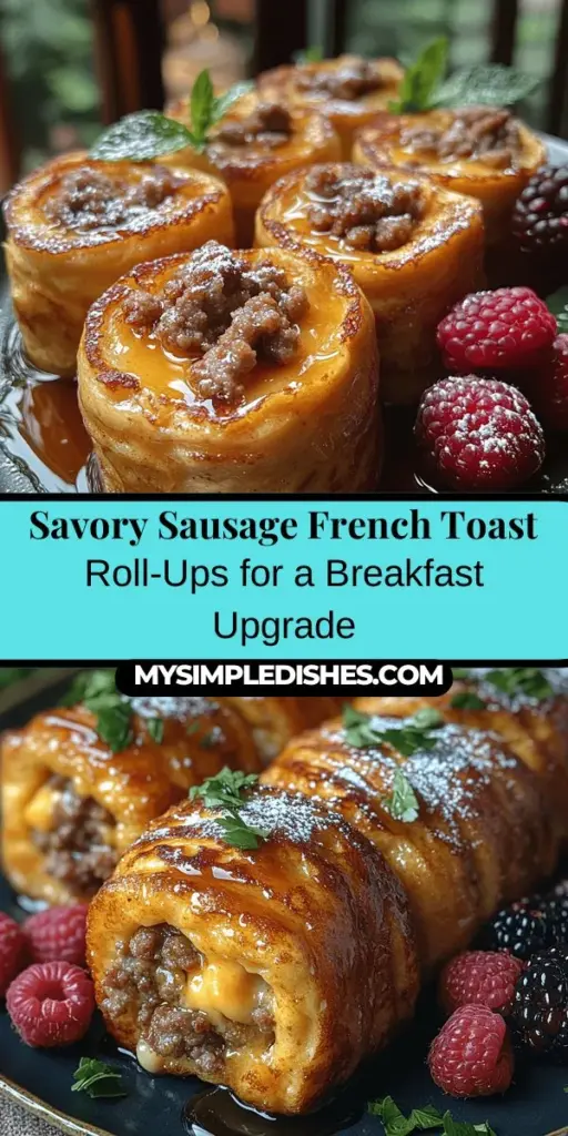 Start your morning on a delicious note with Savory Sausage French Toast Roll-Ups! This innovative twist on traditional breakfast combines fluffy white bread, hearty sausage, and melted cheese for a uniquely satisfying meal. Easy to make and perfect for any skill level, these roll-ups balance sweet and savory flavors, perfect for impressing family and friends. Explore creative variations, delicious pairings, and tips for making this dish your own. Enjoy a breakfast that will transform your mornings!