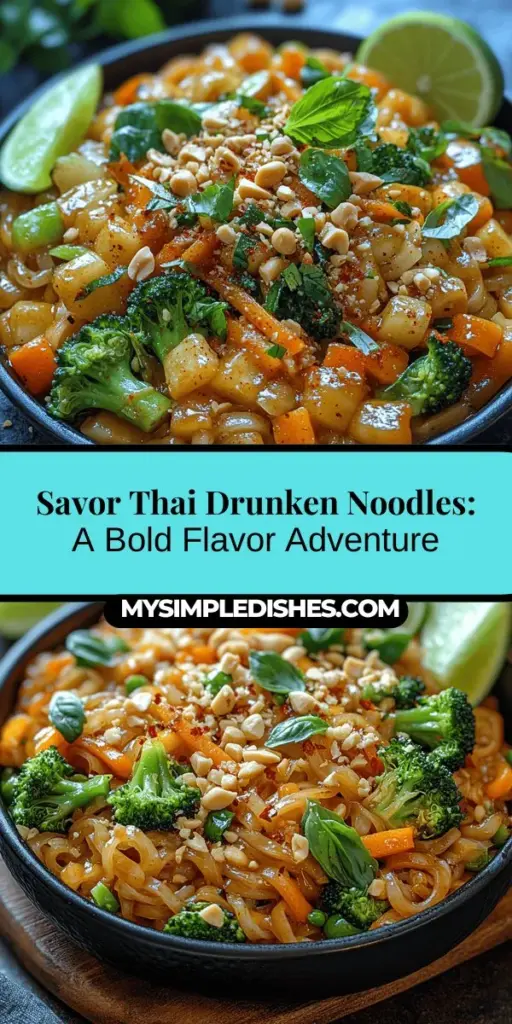 Dive into the vibrant world of Thai street food with Sizzling Street Style Thai Drunken Noodles, a dish that’s a true celebration of bold flavors and delightful textures. This culinary gem features stir-fried rice noodles paired with fresh vegetables, aromatic herbs, and savory sauces that create an unforgettable dining experience. Explore the origins, key ingredients, and learn to recreate this beloved dish right in your kitchen. Experience the essence of Thailand's rich food culture with every delicious bite.