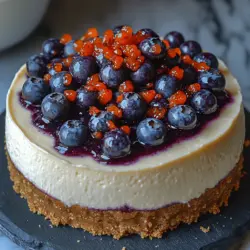 If you’re in search of a dessert that beautifully marries rich, creamy textures with vibrant flavors, look no further than the Heavenly White Chocolate Blueberry Cheesecake. This indulgent treat features a luscious cheesecake filling made with velvety cream cheese and decadent white chocolate, all nestled atop a buttery graham cracker crust. Topped with a homemade blueberry sauce, this cheesecake is not just a feast for the eyes; it’s a mouthwatering experience that will delight your taste buds.