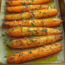When it comes to elevating ordinary vegetables into extraordinary side dishes, honey garlic butter roasted carrots are a shining example of culinary magic. This delightful recipe combines the natural sweetness of carrots with a rich, buttery glaze infused with aromatic garlic and a touch of honey, resulting in a dish that is not only visually appealing but also tantalizing to the taste buds. The vibrant orange hue of the carrots, glistening with their honey glaze, makes for an inviting addition to any table setting, whether it’s a casual weeknight dinner or an elegant holiday gathering.