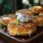Potato pancakes have long been cherished as a comforting and versatile dish across various cultures. Known as latkes in Jewish cuisine, rösti in Swiss traditions, or simply potato fritters in many households, potato pancakes evoke memories of warmth and home-cooked meals. They effortlessly blend simplicity and satisfaction, making them a beloved staple for breakfast, lunch, or dinner. Now, imagine taking this timeless comfort food and elevating it to new heights with a delightful twist—introducing the Cheesy Delight Stuffed Potato Pancakes.