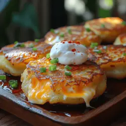 Potato pancakes have long been cherished as a comforting and versatile dish across various cultures. Known as latkes in Jewish cuisine, rösti in Swiss traditions, or simply potato fritters in many households, potato pancakes evoke memories of warmth and home-cooked meals. They effortlessly blend simplicity and satisfaction, making them a beloved staple for breakfast, lunch, or dinner. Now, imagine taking this timeless comfort food and elevating it to new heights with a delightful twist—introducing the Cheesy Delight Stuffed Potato Pancakes.