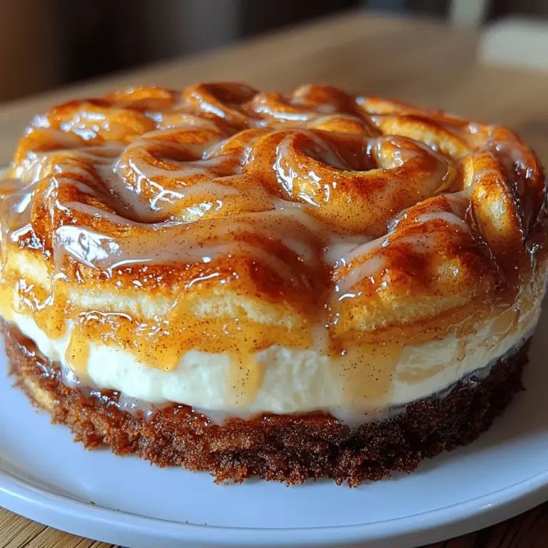 The true magic of the Cinnamon Roll Cheesecake Delight lies in its delightful amalgamation of flavors and textures. At its core, the dessert features the warm, sweet notes of cinnamon rolls, which are renowned for their comforting aroma and melt-in-your-mouth goodness. This is beautifully complemented by the rich, creamy texture of the cheesecake filling, creating a perfect balance that tantalizes the taste buds.