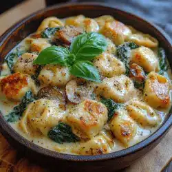 Creamy Spinach and Mushroom Tortellini is a delightful dish that perfectly blends comfort and elegance, making it suitable for both casual weeknight dinners and special occasions. The rich and creamy sauce envelops the tender tortellini, while the freshness of the spinach and the earthiness of the mushrooms elevate the dish to a gourmet experience. This pasta dish is not only satisfying but also a feast for the eyes, showcasing vibrant colors and textures that make it an appealing choice for any meal.
