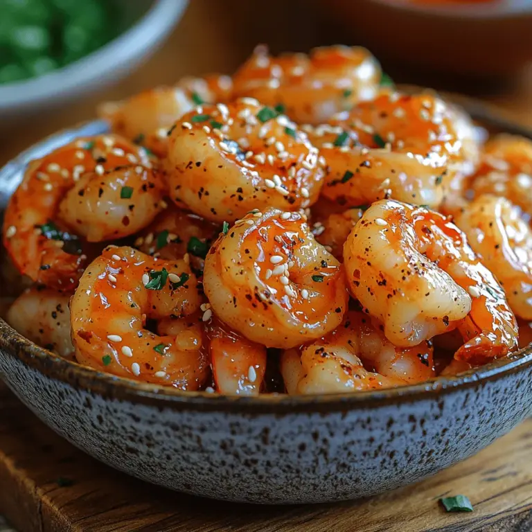 Welcome to the tantalizing world of Sweet & Spicy Honey Garlic Shrimp! This dish is not just a meal; it's an experience that delights the palate with its perfect balance of sweetness and heat. Imagine succulent shrimp coated in a glossy, flavorful sauce that is both sticky and savory, with a kick that keeps you coming back for more. Sweet & Spicy Honey Garlic Shrimp combines the richness of honey with the boldness of sriracha, making it a favorite among seafood lovers and those who appreciate a burst of flavor in every bite.