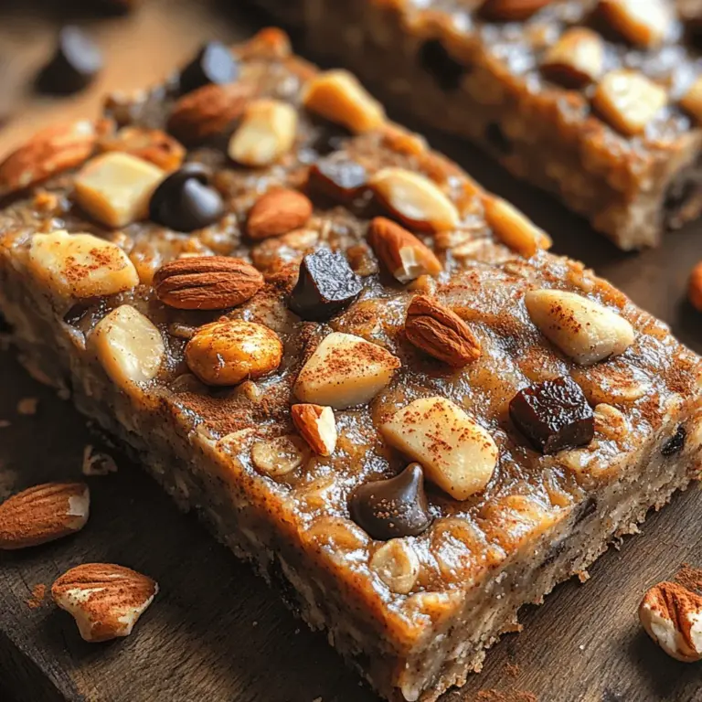 Nutty Banana Bliss Oatmeal Bars bring together the wholesome goodness of rolled oats, the natural sweetness of ripe bananas, and the creamy richness of nut butter. This harmonious blend creates a snack that is as nutritious as it is delicious. With a focus on whole foods, these bars cater to a variety of dietary needs, making them suitable for vegans, those looking for gluten-free options, or anyone simply aiming to incorporate healthier choices into their diet.