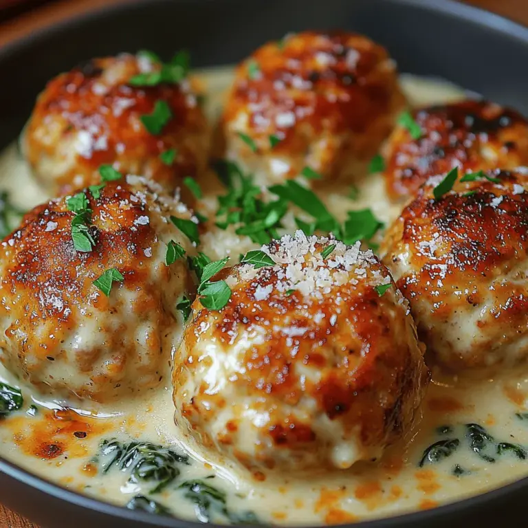 Are you looking for a delicious and wholesome meal that combines rich flavors, delightful textures, and a hint of elegance? Look no further! Savory Baked Chicken Ricotta Meatballs with Spinach Alfredo Sauce is a dish that not only satisfies the palate but also nourishes the body. This recipe marries the savory goodness of ground chicken and the creamy richness of ricotta with a vibrant spinach Alfredo sauce, creating a culinary experience that is both comforting and refined.