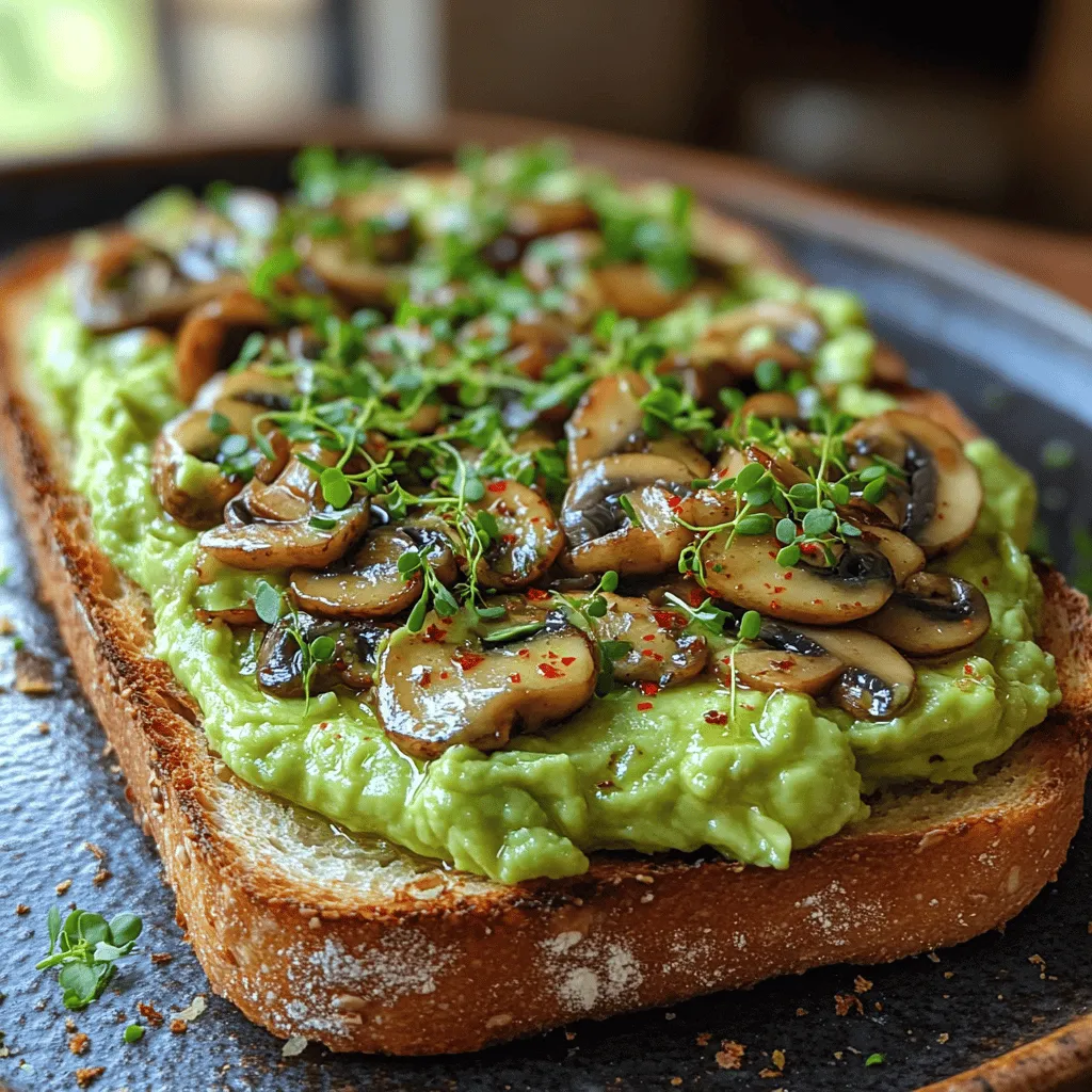 Mushrooms are the star ingredient in this recipe, bringing a depth of flavor that elevates the humble avocado toast to new heights. Various types of mushrooms can be used, each offering a unique taste and texture.