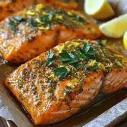 Delight in the fresh flavors of the sea with this Herb-Crusted Lemon Zest Oven Baked Salmon recipe. Perfectly baked to achieve a flaky texture and infused with vibrant citrus notes, this dish is both nutritious and easy to prepare. Salmon, rich in omega-3 fatty acids, pairs beautifully with a blend of herbs and spices, making it a healthy choice for any meal. Whether you're planning a family dinner, hosting friends, or simply treating yourself to a gourmet experience at home, this recipe is sure to impress.