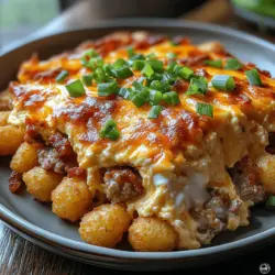 Breakfast casseroles have become a beloved staple in kitchens around the world, and for good reason. They combine the ease of preparation with the ability to serve a crowd, making them an ideal choice for family gatherings, brunches, or even a cozy breakfast at home. Among the many variations of breakfast casseroles, the Cracked Out Tater Tot Breakfast Casserole stands out as a particularly enticing option that brings together the comfort of crispy tater tots, savory breakfast meats, and melting cheeses.